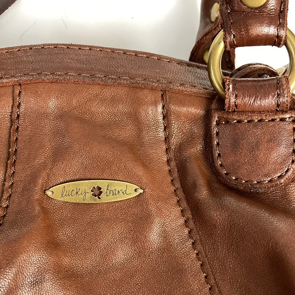 Lucky Brand Brown Lamb Leather Satchel Bag